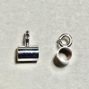 Silver Plated Brass Tube Bail with Open Loop   4x3mm  (10)