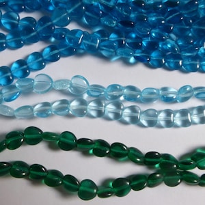Vintage Czech Pressed Glass Heart Beads - 8mm   (25)