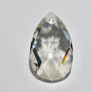 Swarovski Silver Shadow Crystal Faceted Teardrop Pear Pendant Bead  40x22mm (1)