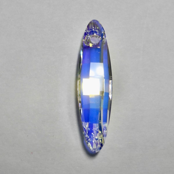 Swarovski Crystal AB Faceted Long Ellipse Crystal Pendant Bead  32x8mm (1)