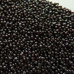 Vintage Venetian Black 22/0 Glass Micro Seed Beads (25g)