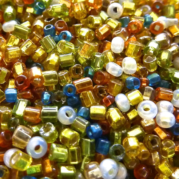 Antique Venetian Glimmer Mix Glass Seed Beads 50g bag