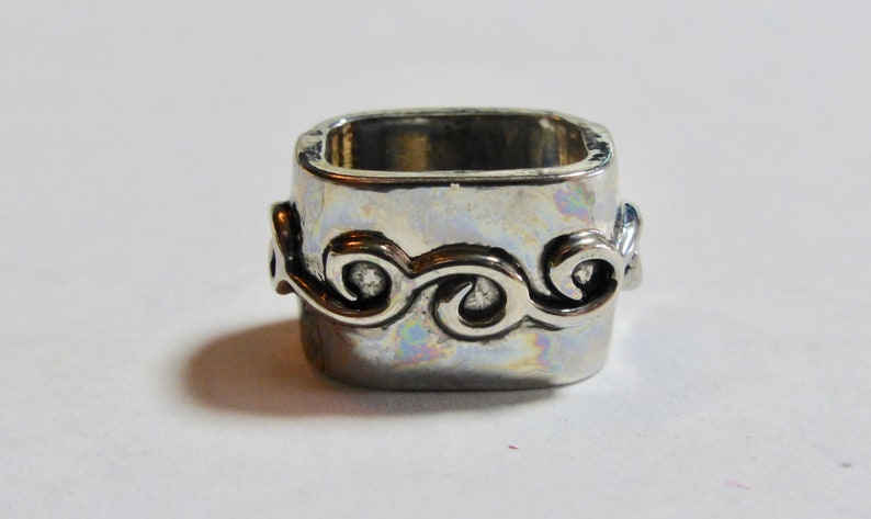 Large Hole Antique Dark Silver Plated Oval Metal Slider Bead 15x9mm 1
