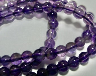 15" Strand of 4mm Amethyst Gemstone Smooth Round Beads (95)