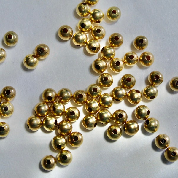 3mm 14Kt Gold Filled Spacer Round Metal Beads (10)