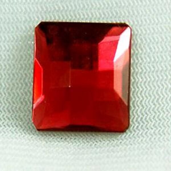 Vintage Swarovski Ruby Checkerboard Crystal  20x20mm Flat Back Square Cabochons (1)