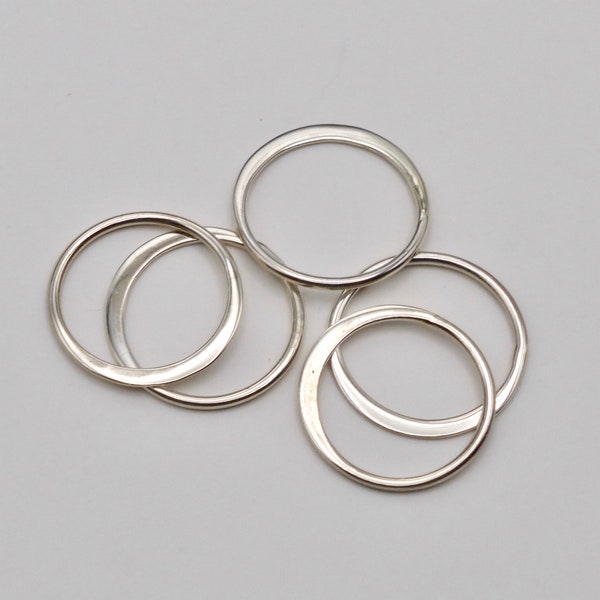 Sterling Silver 12mm Half Hammered Open Circle Finding (1)