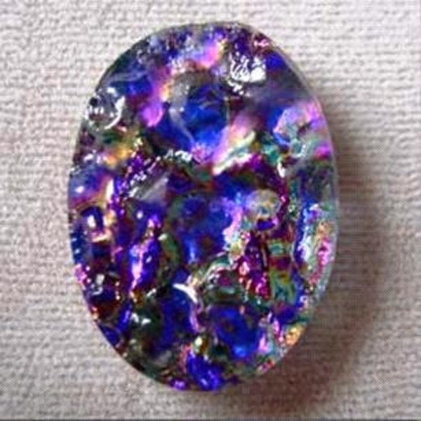 Mystical Colors Vintage 24x18mm Oval Glass Cabochon Jewel