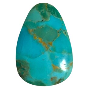 Natural Turquoise Free Form Teardrop Gemstone Bead (1) 18x20x6mm
