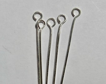 Silver Plated Brass  Eye Pins - 1 1/2" or 2"  (25)