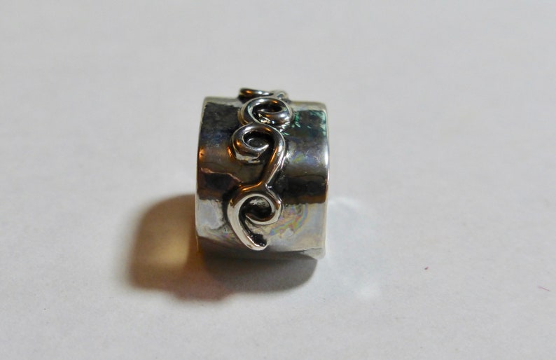 Large Hole Antique Dark Silver Plated Oval Metal Slider Bead 15x9mm 1