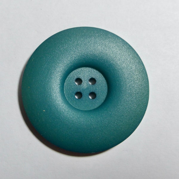 Large Vintage 34mm or 40mm Teal Round Plastic Button  (1)