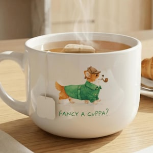 Corgi Mug Dog Lover Matcha Mug Gift Idea Birthday Gift Dog Mom Cozy Coffee Cup Large Tea Mug Dog Lover Slow Morning Mug gift Corgi Owner