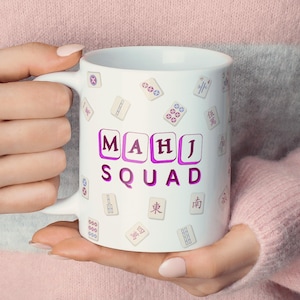 Mahjong Tile Mug Tea Cup Gift Idea  Mahjong Player Pink Coffee Mug Quirky Drinkware Game Night  Essentials Home Gift Birthday Mahjong Lover