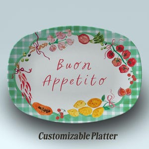 Personalized Platter Italian Style Custom Platter Housewarming Gift Idea Family Serving Plate Mediterranean Food Serving Dish Gift For Host
