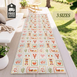 Runner Outdoor Rug Porch Decor Washable Rug Patio Summer Outdoor Kitchen Coastal Design Entryway Runner Vacation Home Non Slip Poolside Rug