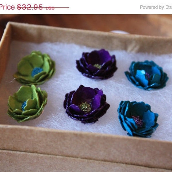 BlackFriday Paper Flower Earrings Gift Set of 3 - Unique Jewelry - One of a kind