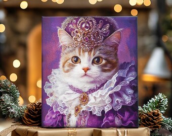Royal Cat Portrait Renaissance Pet Painting Custom Regal Cat Portraits Personalized Pet Wall Art Pet Memorial Gift for Cat Lover Victorian