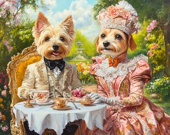 Custom Royal Pet Portrait, Renaissance Cat Painting, Pet Lovers Gift, Royal Dog Portraits, Noble Pet Portrait, Regal Art, Two Pet Portrait