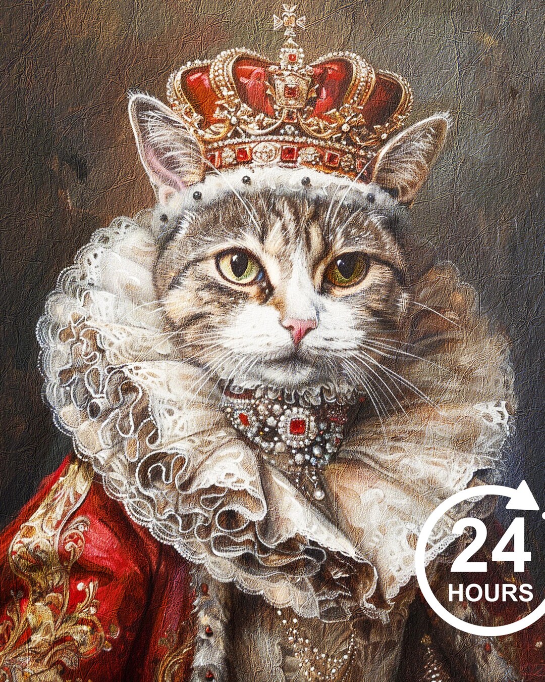 Royal Cat Portrait Custom Cat King Renaissance Dog Paintings Canvas ...