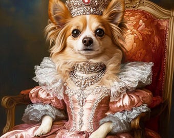 Custom Renaissance Pet Portrait: Regal Cat or Dog Art, Pet Memorial Gift