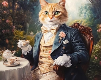 Custom Royal Pet Portrait, Renaissance Cat Painting, Pet Lovers Gift, Royal Dog Portrait, Pet Portrait gift, Noble Pet Portrait, Regal Art