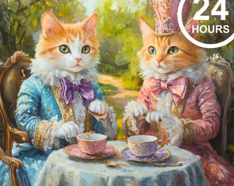 Custom Royal Pet Portrait, Renaissance Cat Painting, Pet Lovers Gift, Royal Dog Portraits, Noble Pet Portrait, Regal Art, Two Pet Portrait