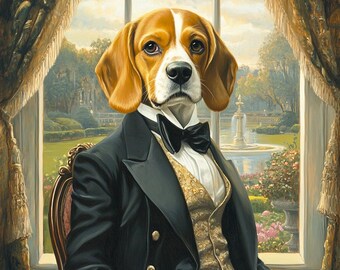 Custom Royal Dog Portrait, Renaissance Cat Painting, Pet Lovers Gift, Royal Pet Portrait, Pet Portrait gift, Noble Pet Portrait, Regal Art