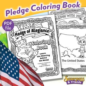 Pledge of Allegiance Coloring Book: Patriotic Kids Activity (Digital Download)