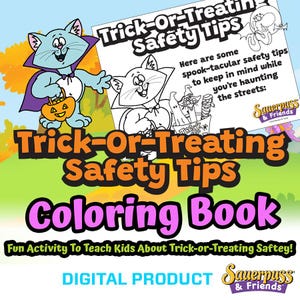 Halloween Sicherheit Malbuch: Süßes oder Saures Tipps (Digitaler Download)