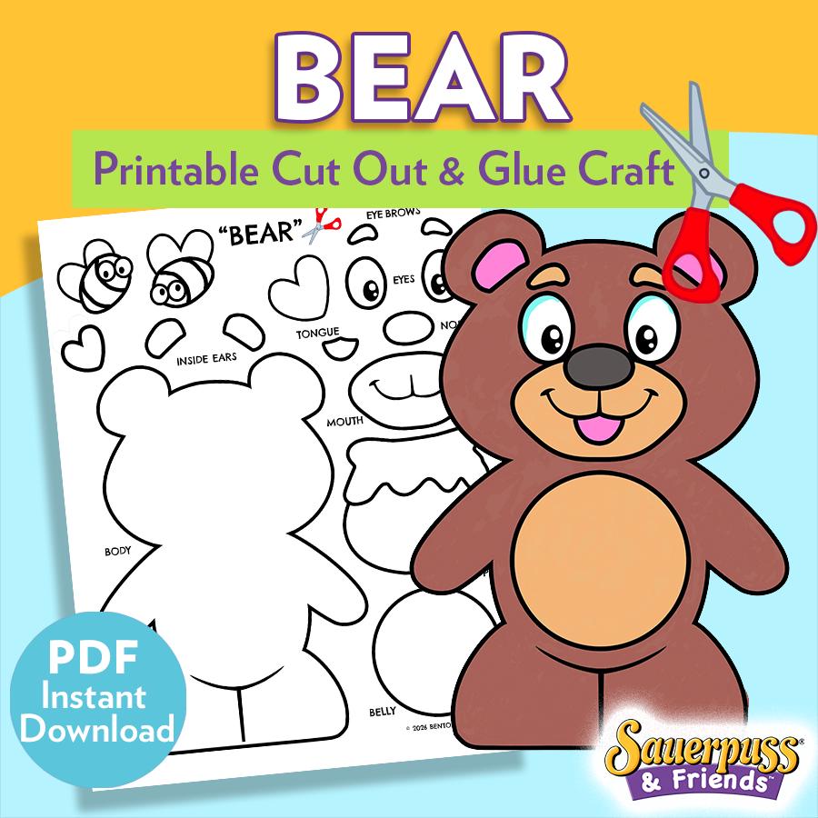 38 Un-BEAR-lievable Crafts: Engaging and Easy DIY Projects for Kids 33 Bear Printable Cut Out And Paste Kit, Kids Preschool Winter Craft…