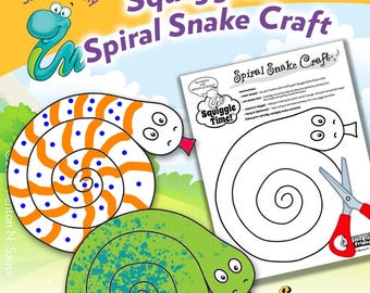 Squiggle Snake Craft: attività di colorazione e ritaglio (download digitale)