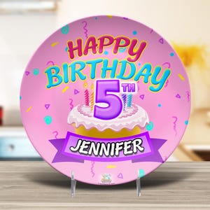 Happy Birthday Personalized Girls Plate, Kids Birthday Plate, First Birthday, Plate for Boys, Plate For Girls