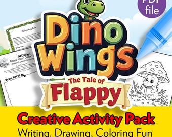 Dinosaurier Aktivität druckbare Bündel, kreatives Schreiben für Kinder Malseiten