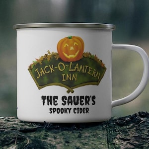 Halloween Enamel Cup, Personalized Jack-O-Lantern Inn Camping Enamel Cup, Mug for Kids, Personalized Kids Mug, Children Enamel cup, Baby Gif