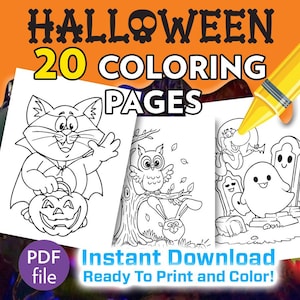 Halloween Coloring Pages: Spooky Fun for Kids (Printable PDF Bundle