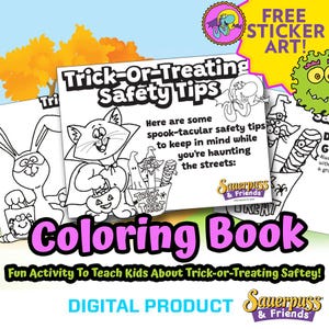 Halloween Sicherheit Malbuch: Trick-or-Treat Tipps (Digitaler Download)