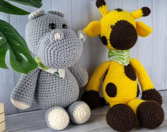 Crochet Hippo Amigurumi: Handmade Stuffed Animal Gift