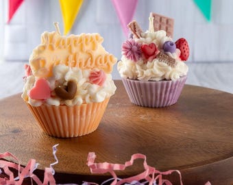 Handmade Cupcake Candle: Soy Wax Dessert Candle