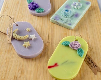Bolsita de cera de soja floral: tableta aromática hecha a mano