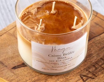 Crème Brûlée Candle: Sweet Caramel Scented Soy Wax Candle