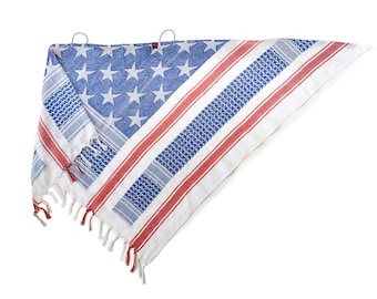 US Flag Shemagh: Tactical Cotton Face Mask, Festival Wrap