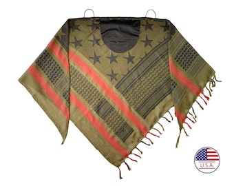 US Flag Shemagh: Tactical Cotton Face Mask, Festival Wrap