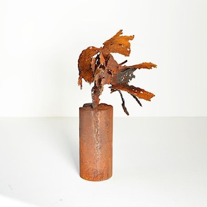 Rust sculpture &quot;Flight Attempt&quot; made of rusty steel, Exclusive artwork made of metal, Welded sculpture, Unique piece