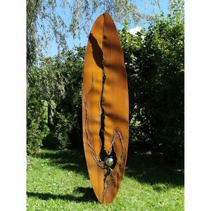 Abstract garden sculpture made of rusty Corten steel, Exclusive metal artwork, Welded sculpture for garden or interior, Unique piece