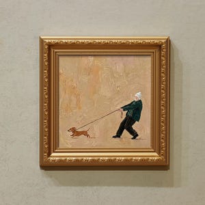Tug-Of-War Showdown, Hand-Painted Oil Painting, Housewarming Gift