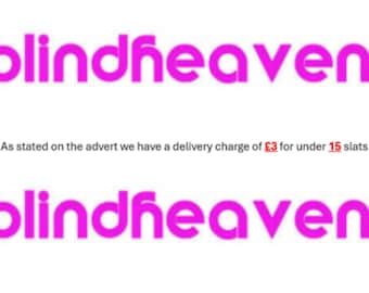 Delivery for UNDER 15 slats