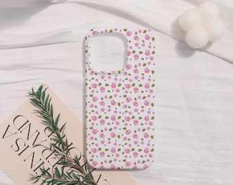Pink Flowers Hard Phone Case For iPhone 17 iphone 16 15 14 13 12 11 iPhone Pro/Pro max iPhone XR XS Max Mini iPhone 16e,Customized Gift