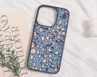 Blue Cute Style Soft Phone Case For iphone 17 iphone 16 15 14 13 12 11 iPhone Pro/Pro max iPhone XR XS Max Mini iPhone 16e,Customized Gift