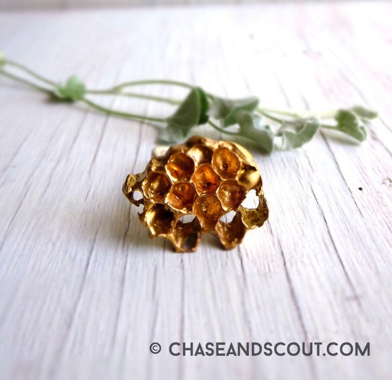 Honeycomb Ring Chase and Scout original bronze beehive ring